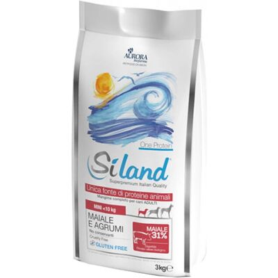 Cibo per cani adulti mini Aurora Biofarma Siland maiale e agrumi - 3kg Cibo per cani adulti mini Aurora Biofarma Siland maiale e agrumi - 3kg