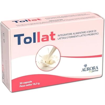 Aurora Biofarma Tollat - Supporto alla digestione del lattosio - 30 capsule Aurora Biofarma Tollat - Supporto alla digestione del lattosio - 30 capsule