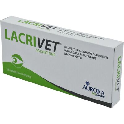 Aurora Biofarma Vet Lacrivet Salviettine per Cani e Gatti - 15 Pezzi Aurora Biofarma Vet Lacrivet Salviettine per Cani e Gatti - 15 Pezzi