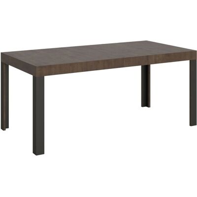 LES TENDANCES Table Extensible - Bois Foncé & Pieds en Métal - Publicité LES TENDANCES Table Extensible - Bois Foncé & Pieds en Métal - Publicité