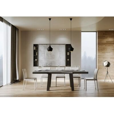 Table Bridge Evolution ITAMOBY - 90x160/420 cm, Anthracite, Mélamine - Publicité Table Bridge Evolution ITAMOBY - 90x160/420 cm, Anthracite, Mélamine - Publicité