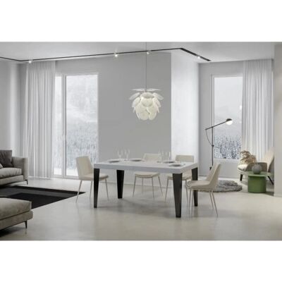 Webmarketpoint - Table Flame Extensible : 180 x 90 x 77 cm avec 2 rallonges - Table à rallonge Blanc - Publicité Webmarketpoint - Table Flame Extensible : 180 x 90 x 77 cm avec 2 rallonges - Table à rallonge Blanc - Publicité