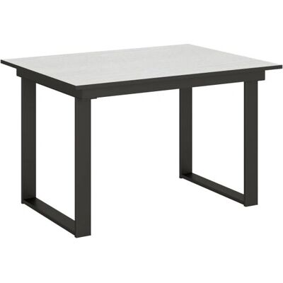 Table à Manger Industrielle Fresno Blanc - Table Extensible - Publicité Table à Manger Industrielle Fresno Blanc - Table Extensible - Publicité