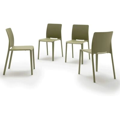 Mobili Fiver Sedie Emma, Set da 4, Verde Oliva Mobili Fiver Sedie Emma, Set da 4, Verde Oliva