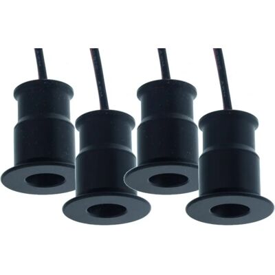 LEDLUX 4 pezzi Mini Faretti LED Incasso 1W 12V Nero 120° LEDLUX 4 pezzi Mini Faretti LED Incasso 1W 12V Nero 120°