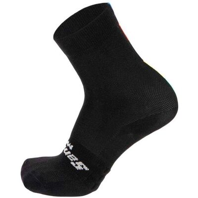 Calcetines SANTINI Rainbow High Profile Negros - Ciclismo Calcetines SANTINI Rainbow High Profile Negros - Ciclismo