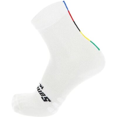 Calcetines SANTINI Uci Rainbow High Profile Blanco - Ciclismo Calcetines SANTINI Uci Rainbow High Profile Blanco - Ciclismo