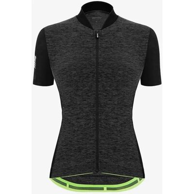 Santini Womens Black Colore Puro Jersey - Supportive, Lightweight, UPF50+ Santini Womens Black Colore Puro Jersey - Supportive, Lightweight, UPF50+