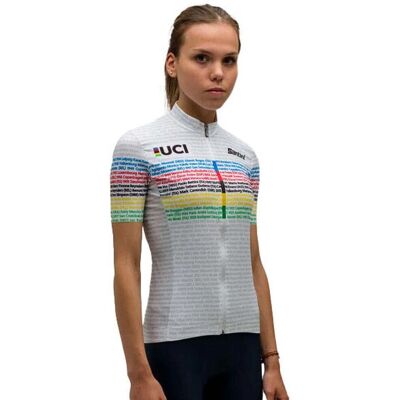 Santini Champion du Monde UCI 100 Femme XL - Maillot Cyclisme - Publicité Santini Champion du Monde UCI 100 Femme XL - Maillot Cyclisme - Publicité