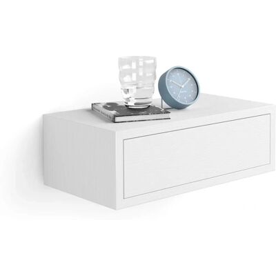 Table de chevet Riccardo en Frêne Blanc de Mobili Fiver - Publicité Table de chevet Riccardo en Frêne Blanc de Mobili Fiver - Publicité