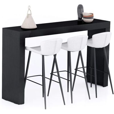 Mobili Fiver Evolution 180x40 Tavolo Alto in Frassino Nero - Tavolo Mobili Fiver Evolution 180x40 Tavolo Alto in Frassino Nero - Tavolo