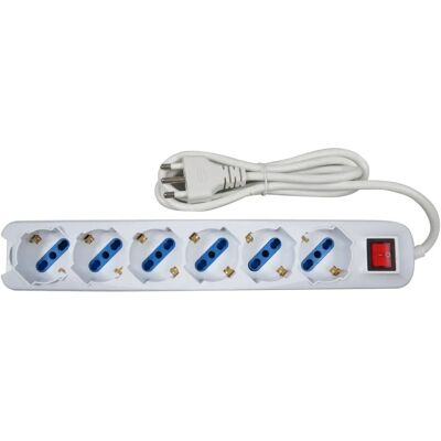 Merk Model - Verlengsnoer met 6 stopcontacten - Verlengsnoer Merk Model - Verlengsnoer met 6 stopcontacten - Verlengsnoer