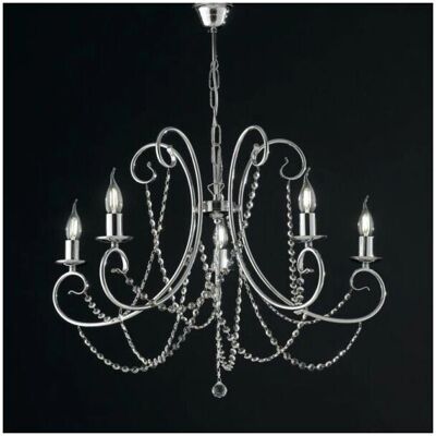Bonetti Illumina - Lampadario moderno in cromo con cinque luci Bonetti Illumina - Lampadario moderno in cromo con cinque luci