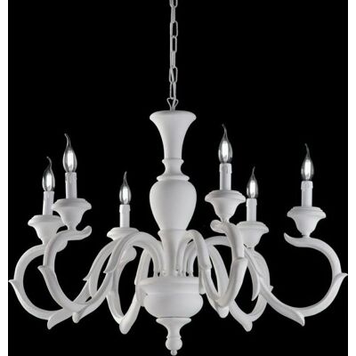 Lampadario in legno bianco Fiorenza - Stile Shabby Chic Lampadario in legno bianco Fiorenza - Stile Shabby Chic