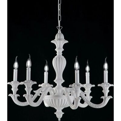 Bonetti Illumina Blanco Shabby 6 Luces 130x74 - Lámpara de araña Bonetti Illumina Blanco Shabby 6 Luces 130x74 - Lámpara de araña