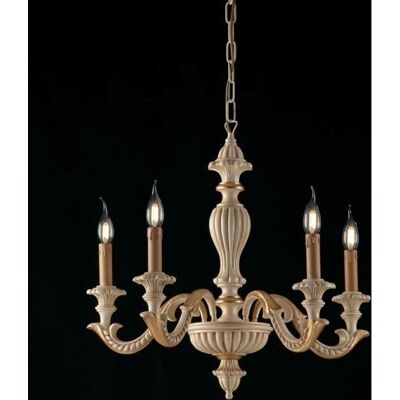 Lámpara de araña Bonetti Illumina Marfil y Pan de Oro 5 Luces - Tipo de Producto Lámpara de araña Bonetti Illumina Marfil y Pan de Oro 5 Luces - Tipo de Producto
