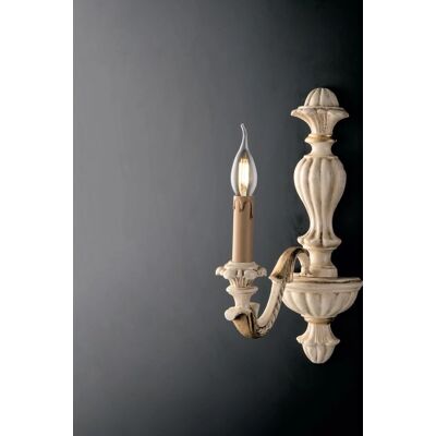 Lámpara de Pared en Madera de Marfil y Hoja de Oro - Diseño Italiano Elegante Lámpara de Pared en Madera de Marfil y Hoja de Oro - Diseño Italiano Elegante