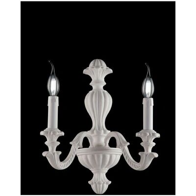 Bonetti Illumina Lámpara de Pared Blanca Estilo Shabby Chic - Elegante con Dos Luces Bonetti Illumina Lámpara de Pared Blanca Estilo Shabby Chic - Elegante con Dos Luces