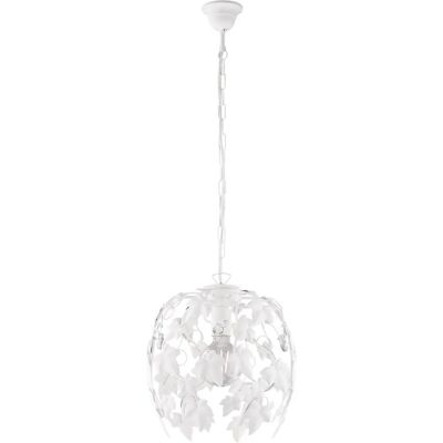 BELIGHT Lampada sospesa in ferro shabby bianco con cristalli - Edera BELIGHT Lampada sospesa in ferro shabby bianco con cristalli - Edera