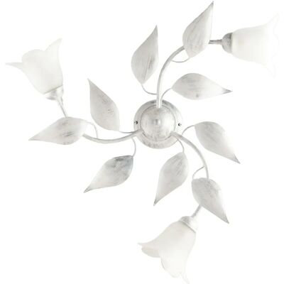 BELIGHT Luz de Techo Blanco y Plata - Estilo Shabby Chic BELIGHT Luz de Techo Blanco y Plata - Estilo Shabby Chic