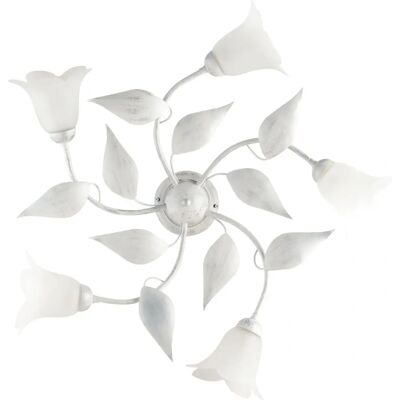 BELIGHT Lámpara de Techo Blanca con Decoración Plateada - 5 Luces BELIGHT Lámpara de Techo Blanca con Decoración Plateada - 5 Luces