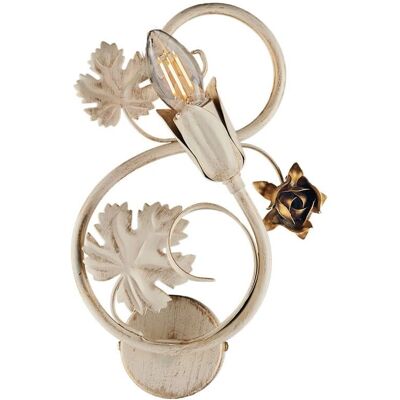 BE LIGHT Wandleuchte Iris - Rustikale Wandlampe mit Blättern & Rosen BE LIGHT Wandleuchte Iris - Rustikale Wandlampe mit Blättern & Rosen