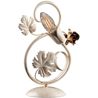 BE LIGHT Iris Rustikale Tischlampe mit Goldrosen - Tischlampe BE LIGHT Iris Rustikale Tischlampe mit Goldrosen - Tischlampe