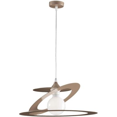 Bonetti Illumina - Lámpara colgante de hierro cortado con láser - Gris Paloma - 40x18cm Bonetti Illumina - Lámpara colgante de hierro cortado con láser - Gris Paloma - 40x18cm