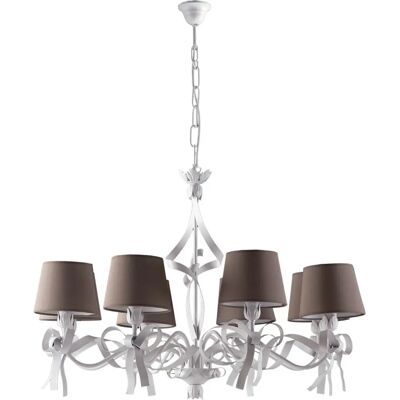 Bonetti Illumina Lámpara de Hierro Lacado Blanco Shabby Chic 8 Luces Bonetti Illumina Lámpara de Hierro Lacado Blanco Shabby Chic 8 Luces