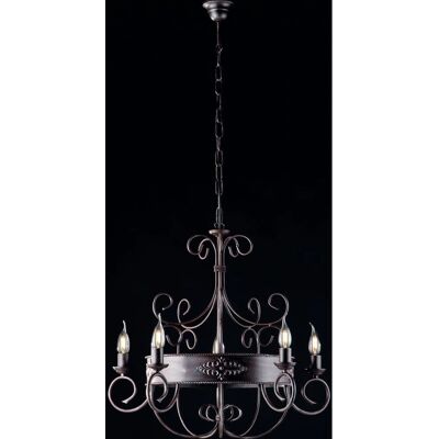 BONETTI ILLUMINA Baltimora Lámpara de Techo Rústica de 5 Luces - Decoración Clásica de Hierro BONETTI ILLUMINA Baltimora Lámpara de Techo Rústica de 5 Luces - Decoración Clásica de Hierro