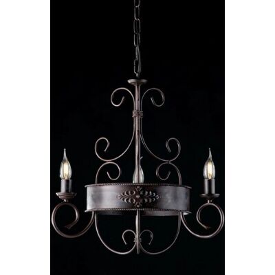 Bonetti Illumina Baltimora Lampadario in ferro rustico - 3 luci Bonetti Illumina Baltimora Lampadario in ferro rustico - 3 luci