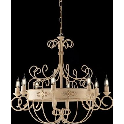 Iperbriko Elfenbein Eisen Kronleuchter 8 Leuchten - 66cm x 76cm Iperbriko Elfenbein Eisen Kronleuchter 8 Leuchten - 66cm x 76cm
