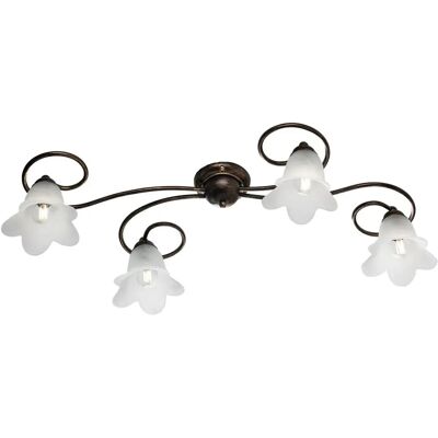 BELIGHT - Braune und goldene 4-Licht-Deckenleuchte - Deckenlampe BELIGHT - Braune und goldene 4-Licht-Deckenleuchte - Deckenlampe