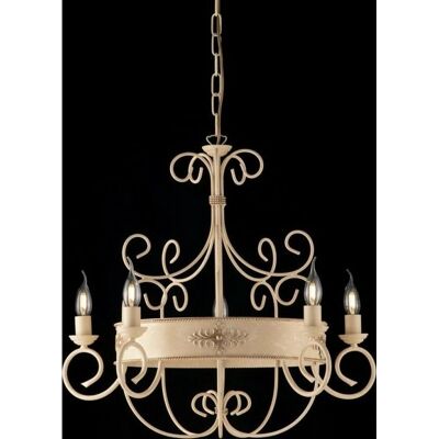 Bonetti Illumina - Araña vintage rústica marfil con 5 luces - Tipo de producto Bonetti Illumina - Araña vintage rústica marfil con 5 luces - Tipo de producto