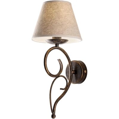 Be Light Marlena Wandleuchte - Rustikaler Klassischer Stil in Braun und Gold Be Light Marlena Wandleuchte - Rustikaler Klassischer Stil in Braun und Gold