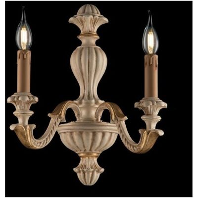Aplique de Pared Bonetti Illumina - Marfil y Hoja de Oro, 2 Luces, Diseño Sinuoso Aplique de Pared Bonetti Illumina - Marfil y Hoja de Oro, 2 Luces, Diseño Sinuoso