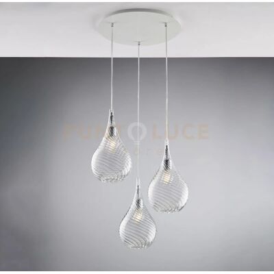 Bonetti Illumina - Pendelleuchte aus Eisen mit Pyrex-Glas 3 Lichter - Modernes minimalistisches Design Bonetti Illumina - Pendelleuchte aus Eisen mit Pyrex-Glas 3 Lichter - Modernes minimalistisches Design