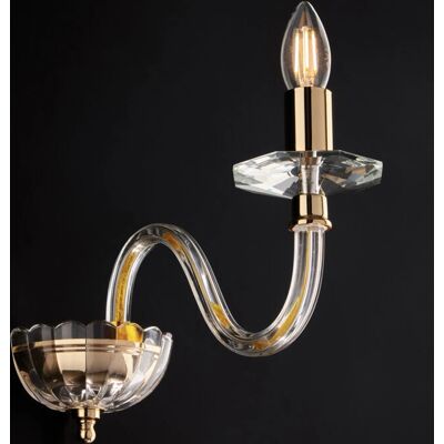 Bonetti Illumina - Goldene Wandleuchte mit transparentem Glas - Klassisch Ruben Bonetti Illumina - Goldene Wandleuchte mit transparentem Glas - Klassisch Ruben