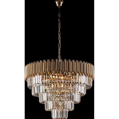 Bonetti Illumina - Lámpara de araña dorada con 9 luces Bonetti Illumina - Lámpara de araña dorada con 9 luces