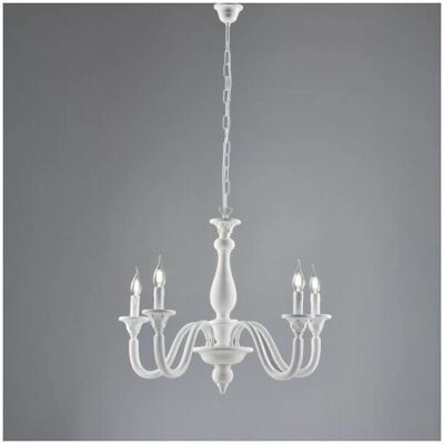 Bonetti Illumina - Lámpara de Techo Shabby Chic en Madera 5 Luces - 62cm Bonetti Illumina - Lámpara de Techo Shabby Chic en Madera 5 Luces - 62cm
