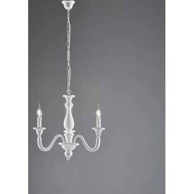 Bonetti Illumina - Lámpara de araña shabby chic blanca de 3 luces Bonetti Illumina - Lámpara de araña shabby chic blanca de 3 luces