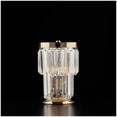 Bonetti Illumina - Lámpara de Mesa en Latón y Hierro con Cristales - Estilo Clásico Bonetti Illumina - Lámpara de Mesa en Latón y Hierro con Cristales - Estilo Clásico