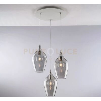 Lámpara de suspensión Bonetti Illumina Ares - 3 difusores de vidrio - Altura ajustable Lámpara de suspensión Bonetti Illumina Ares - 3 difusores de vidrio - Altura ajustable