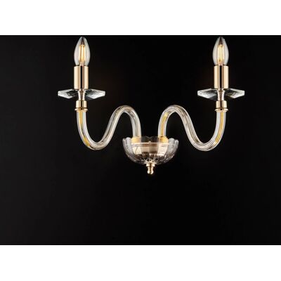 Bonetti Illumina - Goldene Wandlampe mit 2 Lichtern - Modern, Elegant, Handgefertigt Bonetti Illumina - Goldene Wandlampe mit 2 Lichtern - Modern, Elegant, Handgefertigt