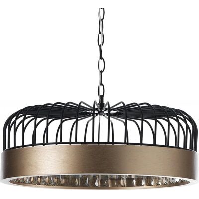 ORESTELUCHETTA - Lampadario in nero e ottone - Ø40cm, H127cm ORESTELUCHETTA - Lampadario in nero e ottone - Ø40cm, H127cm