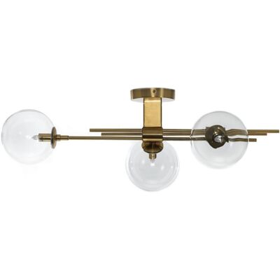ORESTELUCHETTA - Lampadario in ottone anticato con 3 sfere in vetro ORESTELUCHETTA - Lampadario in ottone anticato con 3 sfere in vetro