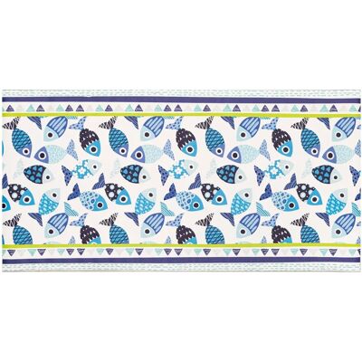Tapis de cuisine en vinyle Baroni Home - Motif poissons - 120x60cm - Publicité Tapis de cuisine en vinyle Baroni Home - Motif poissons - 120x60cm - Publicité
