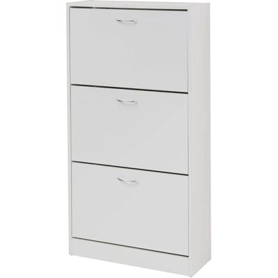 BARONI HOME Slanke ruimtebesparende schoenenkast van hout - Wit BARONI HOME Slanke ruimtebesparende schoenenkast van hout - Wit