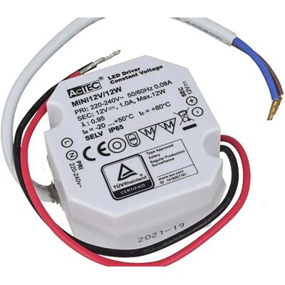 Mini alimentation étanche IP67 12V 12W 1A pour bande LED - Publicité Mini alimentation étanche IP67 12V 12W 1A pour bande LED - Publicité