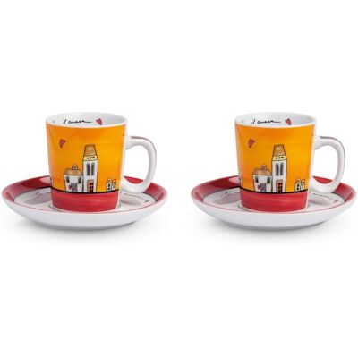 Egan Ensemble de 2 Tasses à Café avec Soucoupes - Tasses & Soucoupes Egan Ensemble de 2 Tasses à Café avec Soucoupes - Tasses & Soucoupes